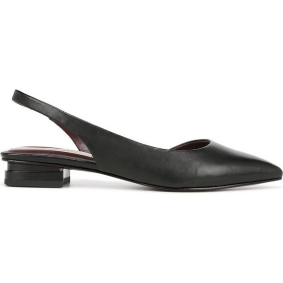 NEW Franco Sarto Womens Tyra Leather Slingback Block Heel sz 7.5 black - Picture 1 of 4